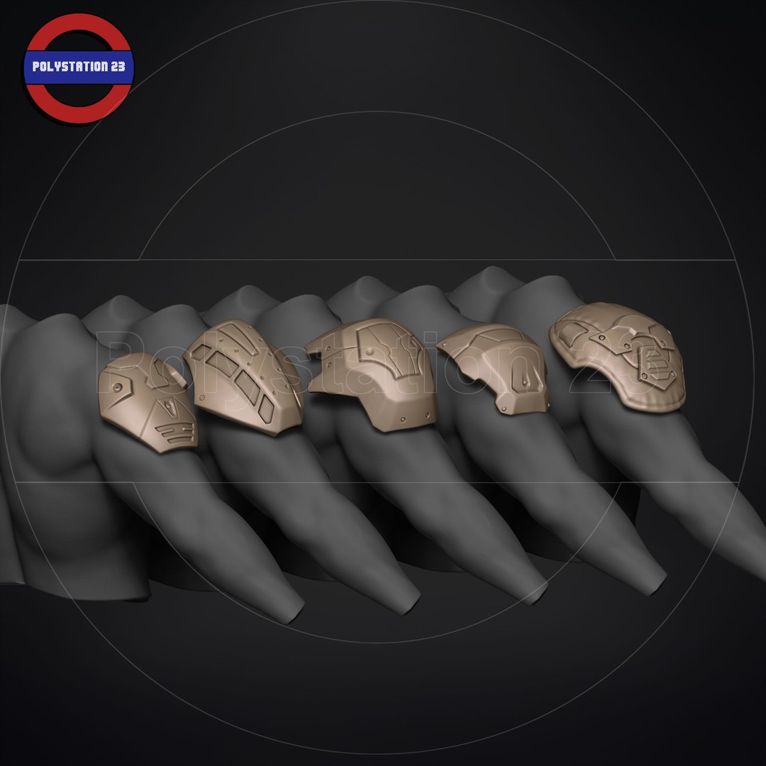 Sci-Fi Shoulder Armor 3D Model – High Poly Kitbash Pack, FBX - View 4