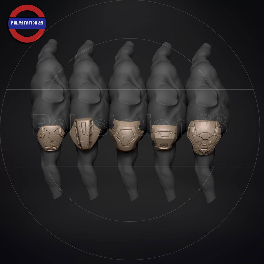 Sci-Fi Shoulder Armor 3D Model – High Poly Kitbash Pack, FBX - View 5