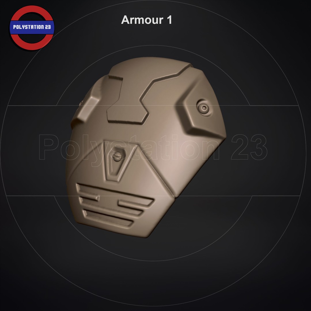 Sci-Fi Shoulder Armor 3D Model – High Poly Kitbash Pack, FBX - View 7