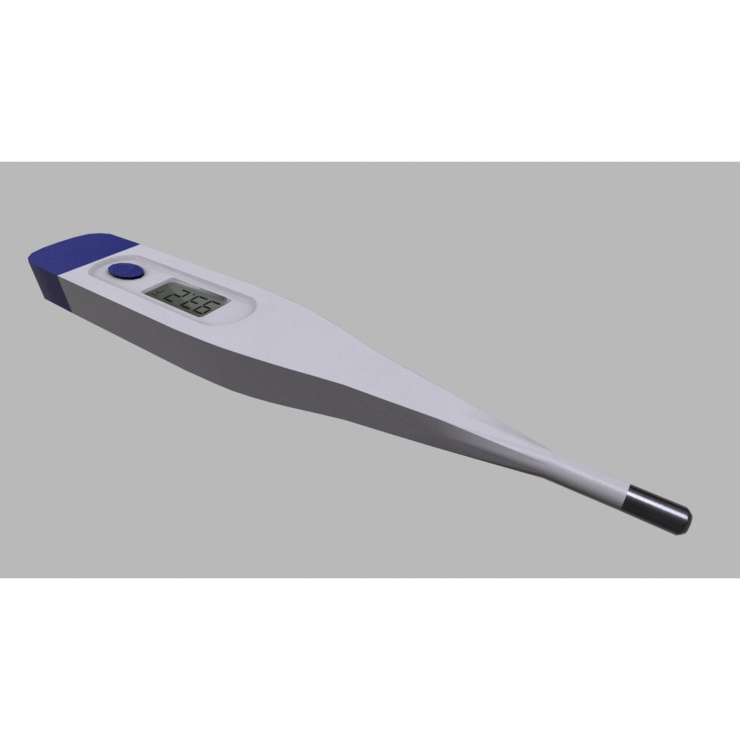 Low Poly Thermometer 3D Model – Optimized Game Asset, FBX, OBJ, PBR - View 10