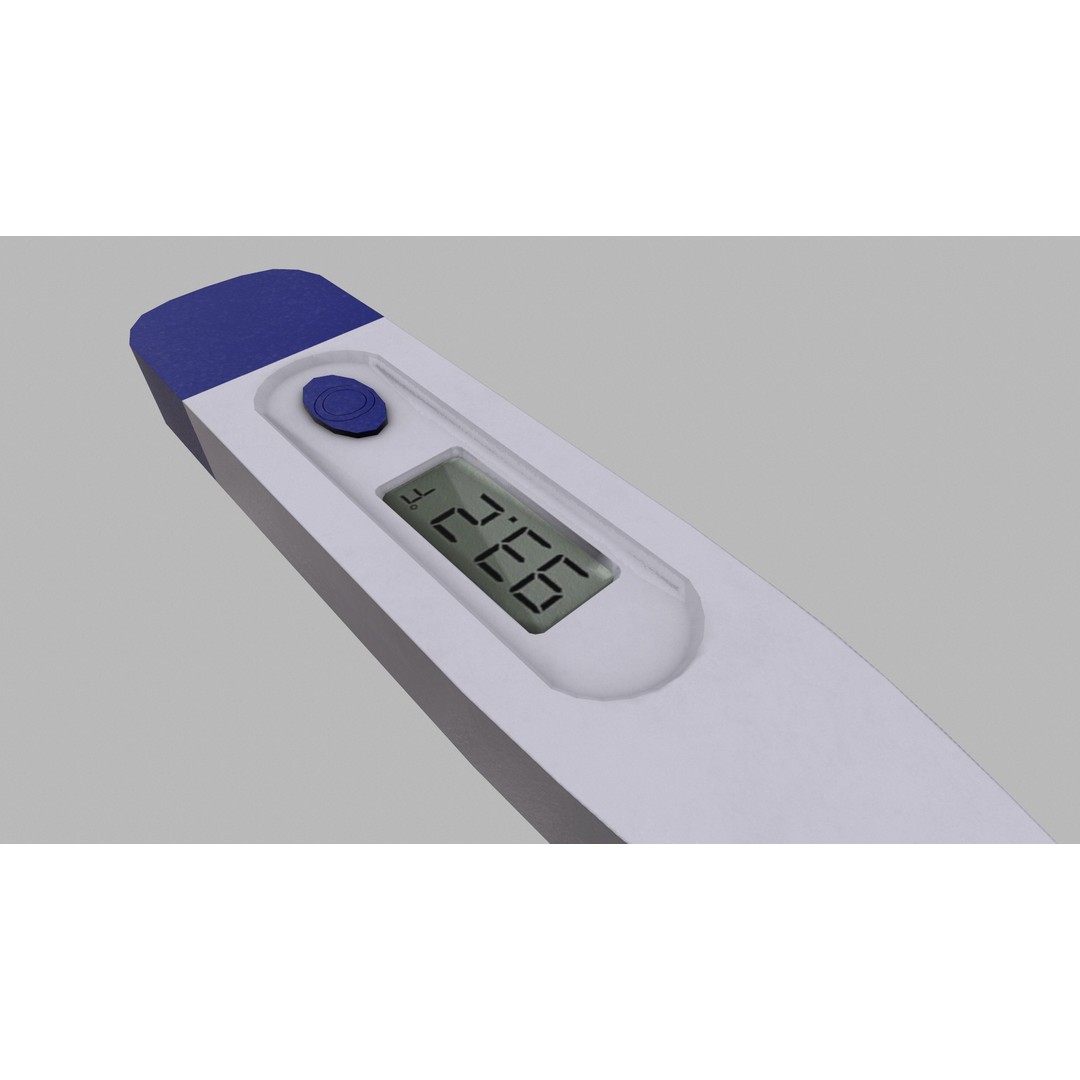 Low Poly Thermometer 3D Model – Optimized Game Asset, FBX, OBJ, PBR - View 13