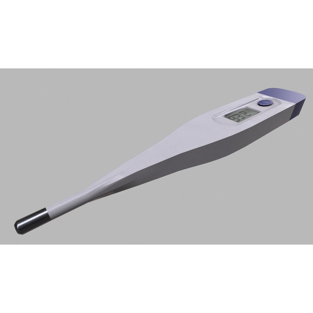 Low Poly Thermometer 3D Model – Optimized Game Asset, FBX, OBJ, PBR - View 16