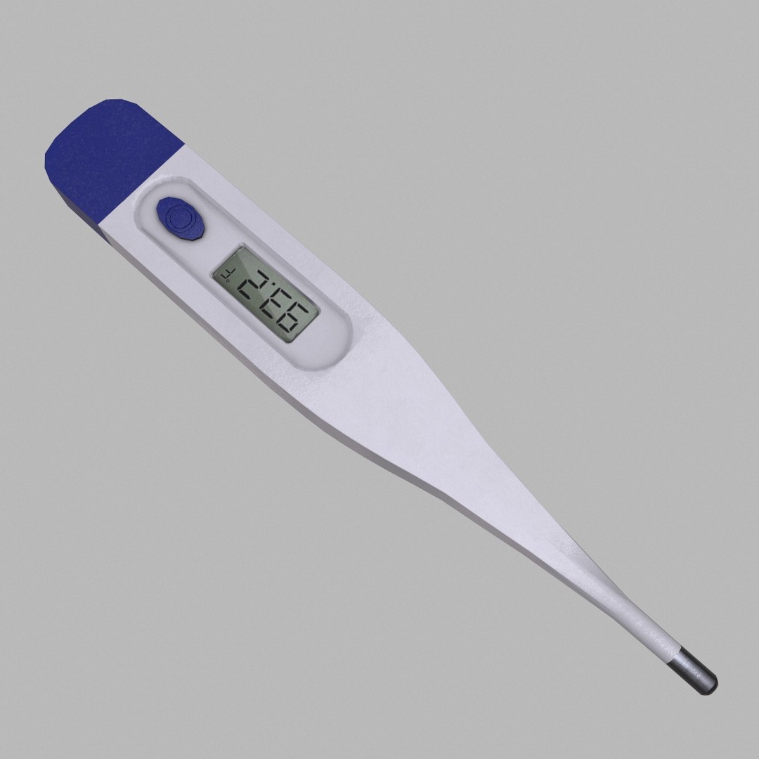Low Poly Thermometer 3D Model – Optimized Game Asset, FBX, OBJ, PBR - View 3