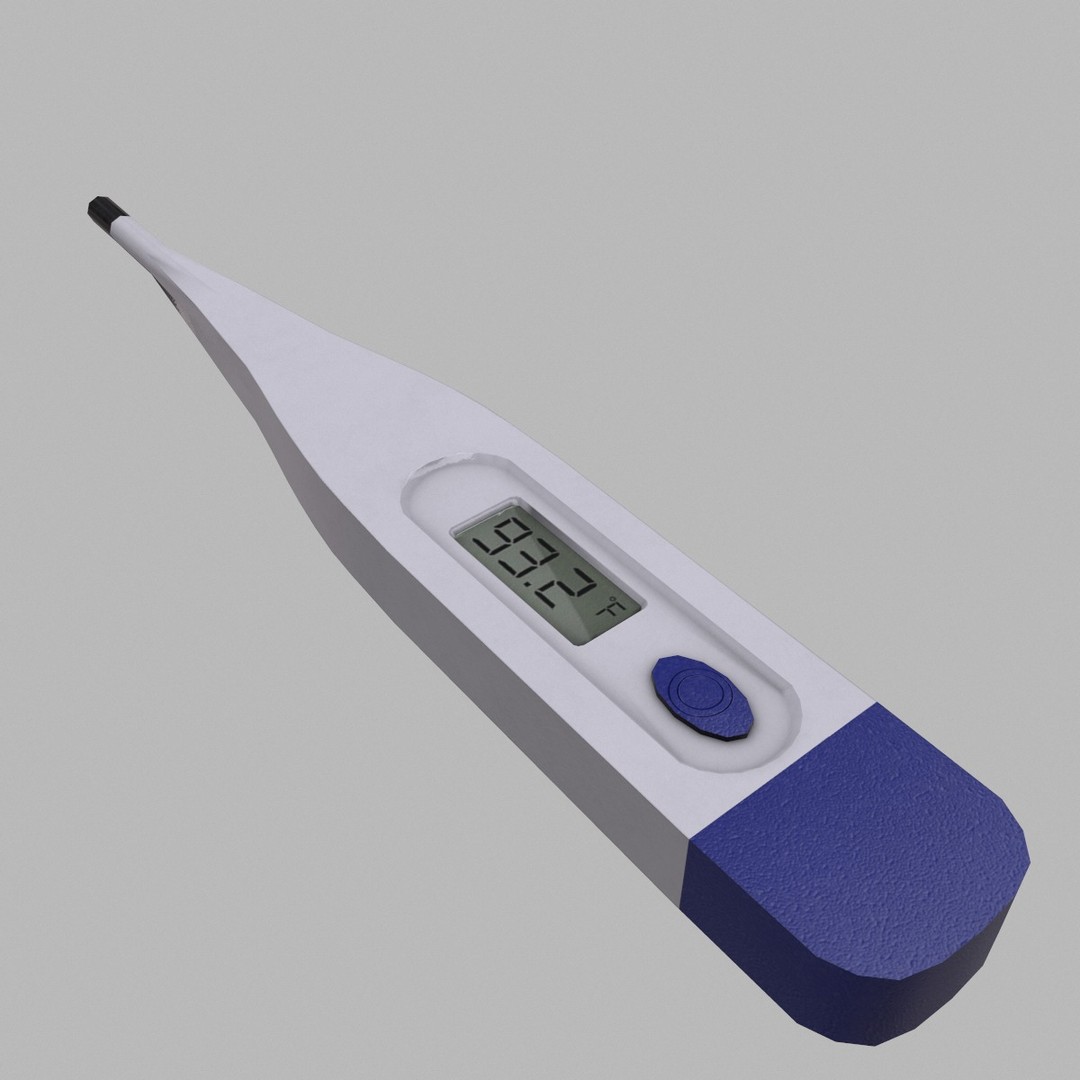 Low Poly Thermometer 3D Model – Optimized Game Asset, FBX, OBJ, PBR - View 4