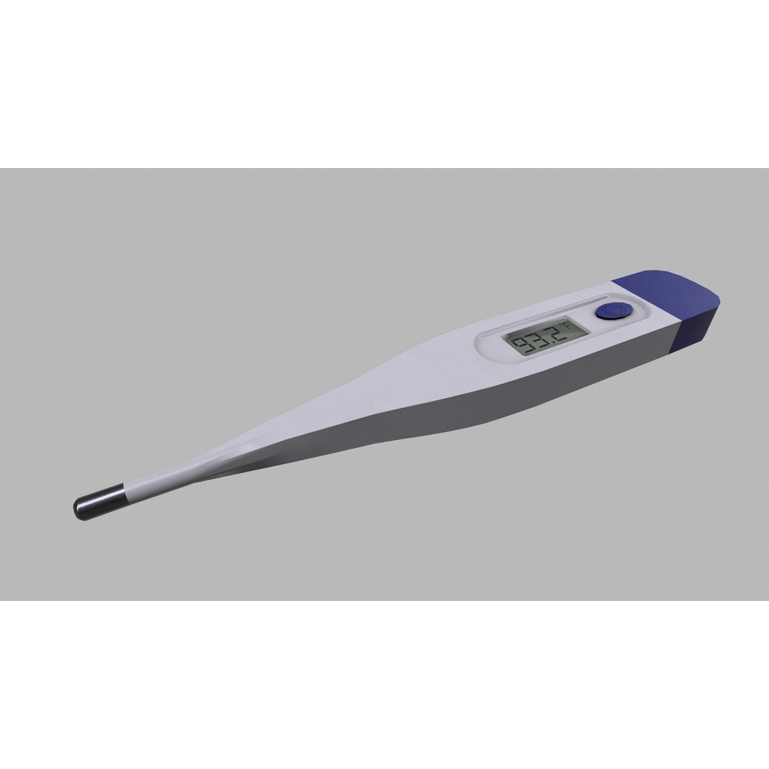 Low Poly Thermometer 3D Model – Optimized Game Asset, FBX, OBJ, PBR - View 9