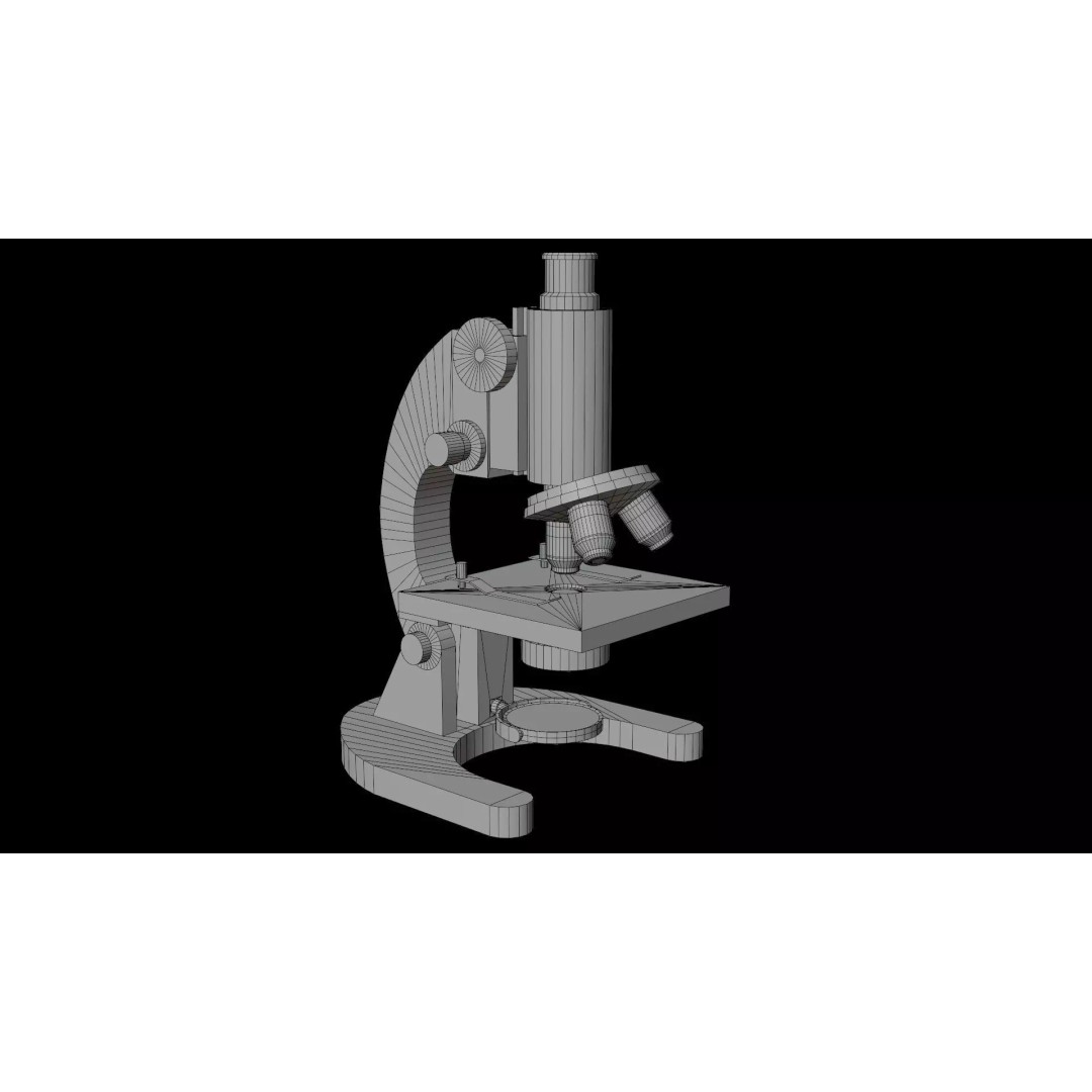 Compound Microscope 3D Model – Detailed PBR Asset for Science Projects