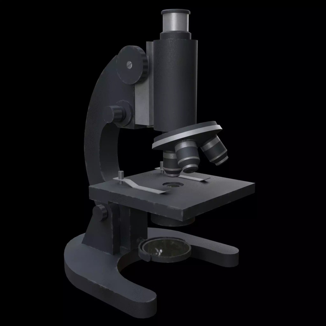 Compound Microscope 3D Model – Detailed PBR Asset for Science Projects - View 3