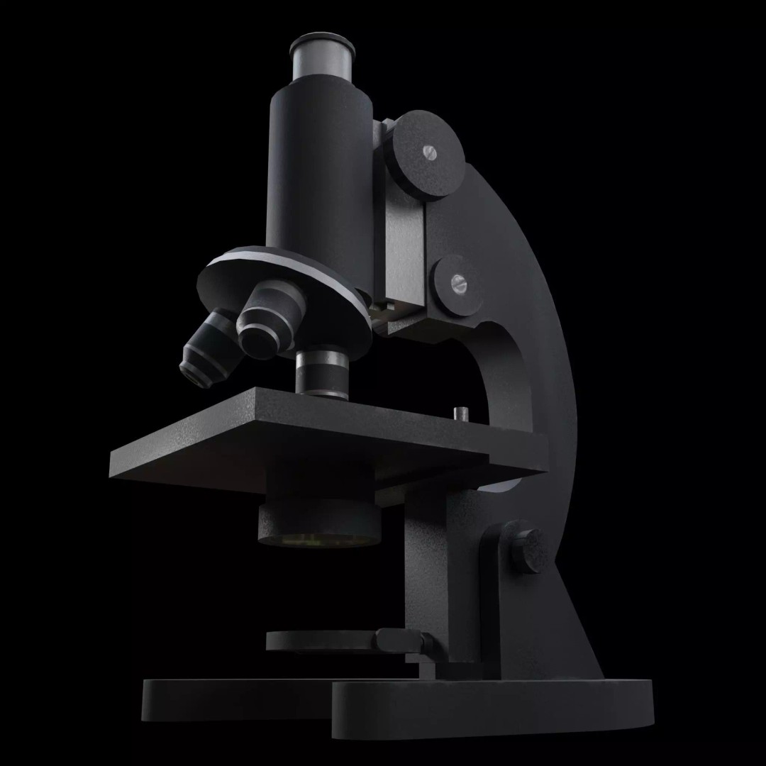 Compound Microscope 3D Model – Detailed PBR Asset for Science Projects - View 4