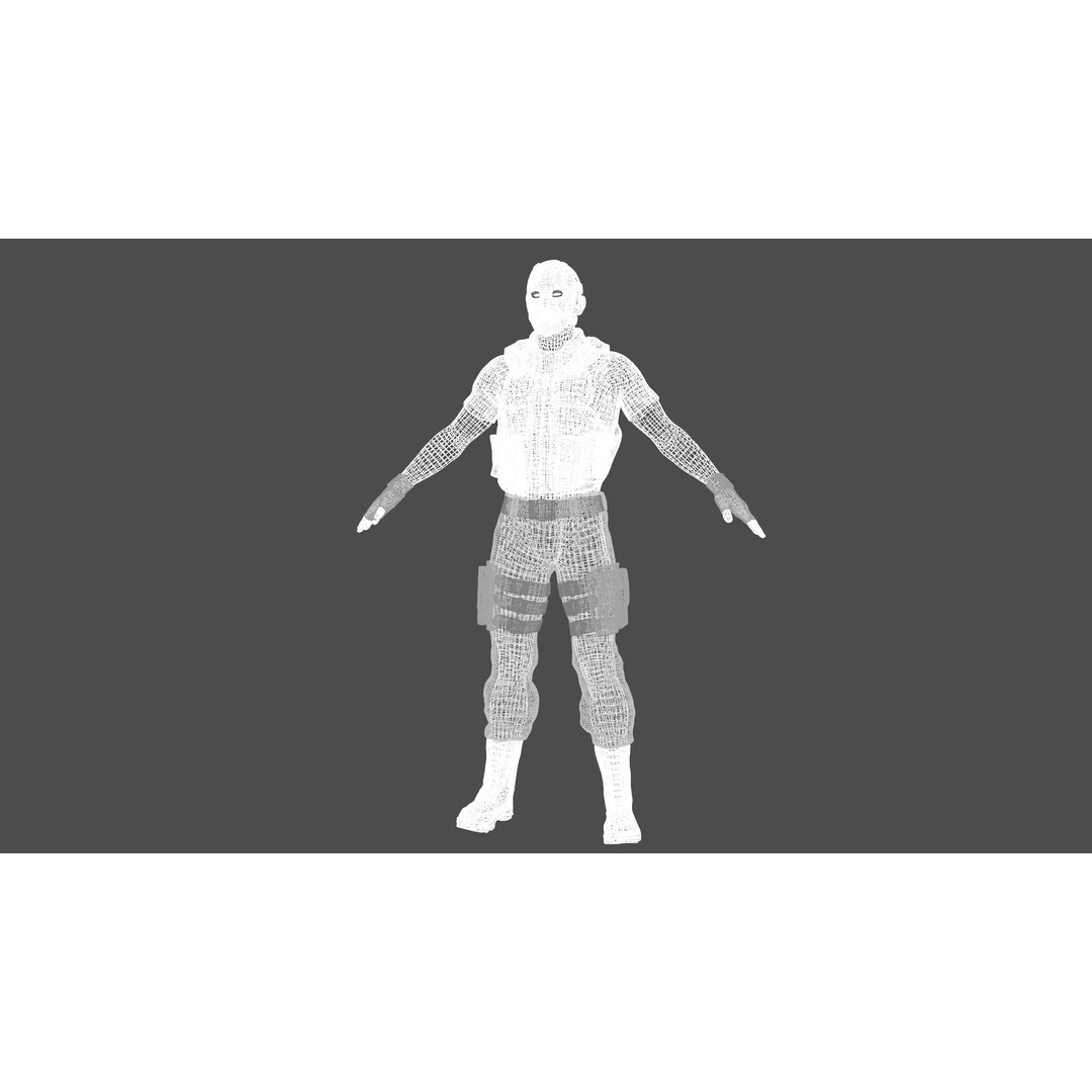 Renegade Soldier 3D Model – Low Poly Rigged Character, FBX