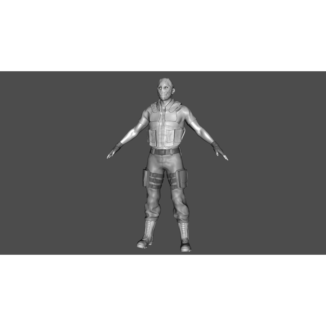 Renegade Soldier 3D Model – Low Poly Rigged Character, FBX - View 26