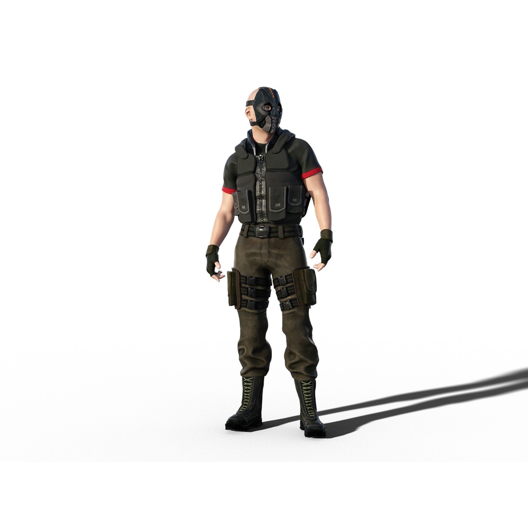 Renegade Soldier 3D Model – Low Poly Rigged Character, FBX - View 3