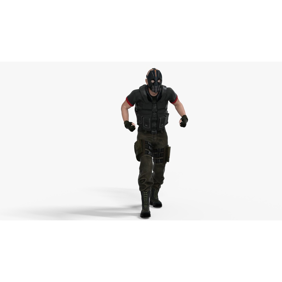 Renegade Soldier 3D Model – Low Poly Rigged Character, FBX - View 6