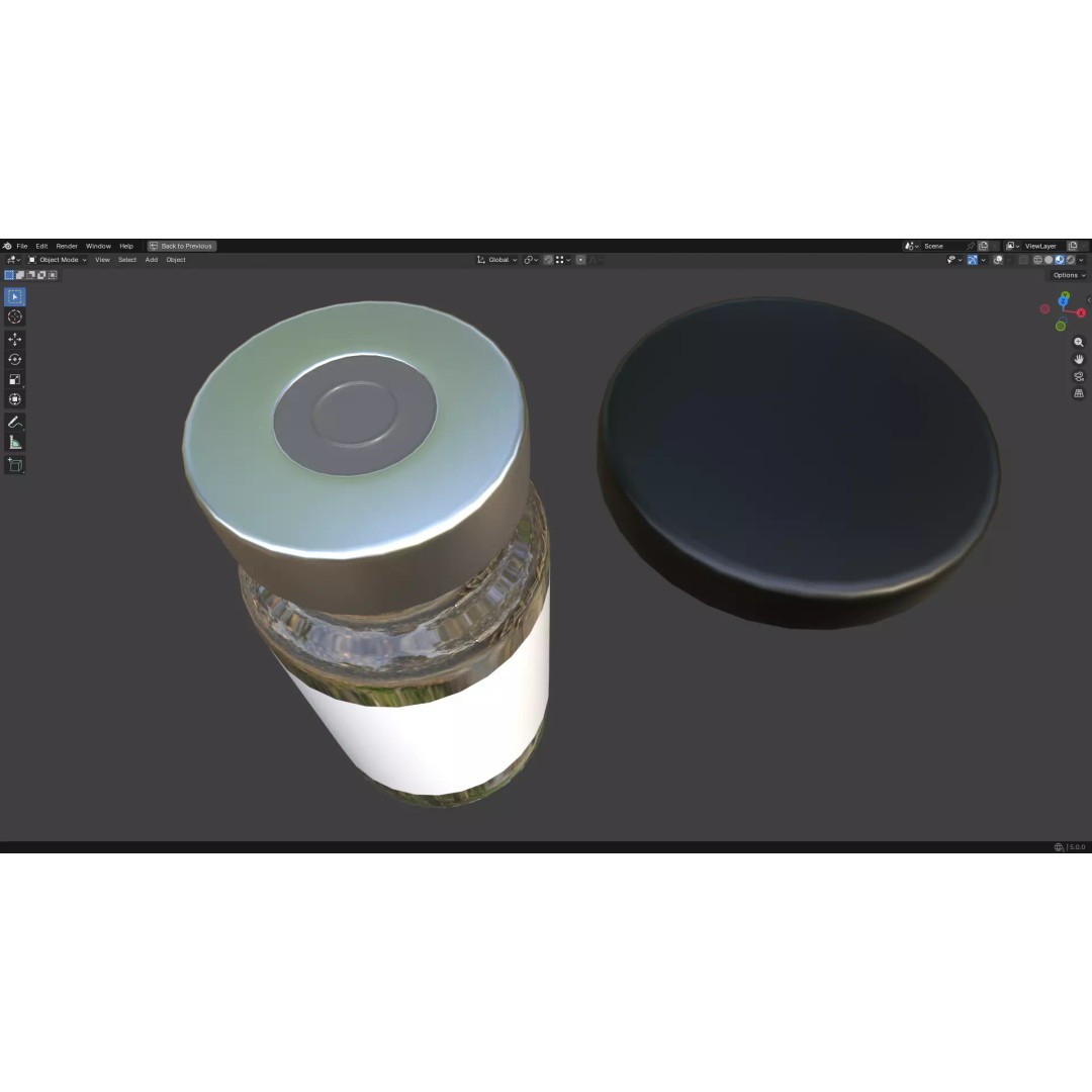 Injection Vial 3D Model – Low Poly PBR Asset for Medical Use - View 12