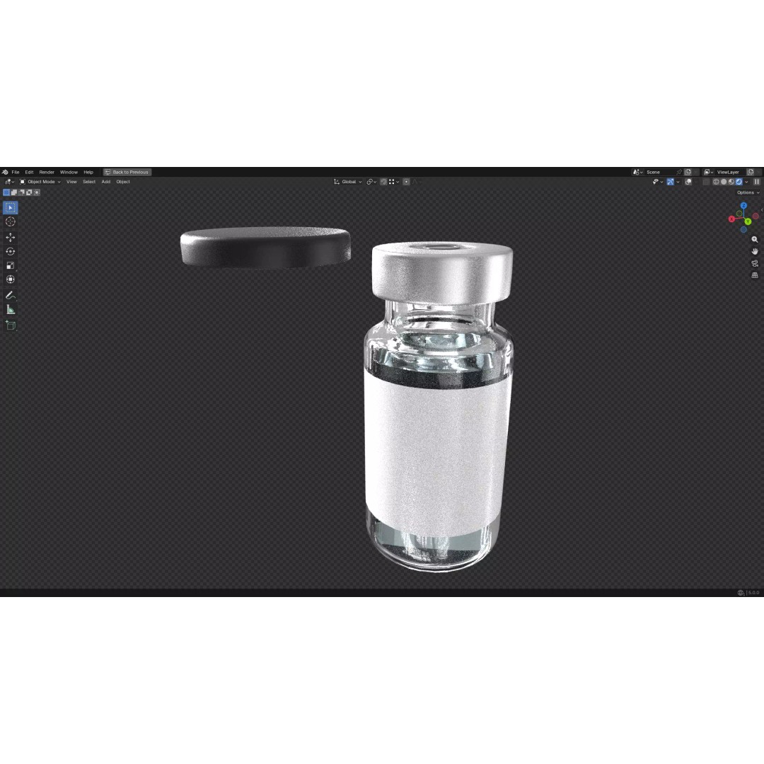 Injection Vial 3D Model – Low Poly PBR Asset for Medical Use - View 30