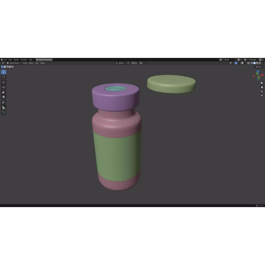 Injection Vial 3D Model – Low Poly PBR Asset for Medical Use - View 32