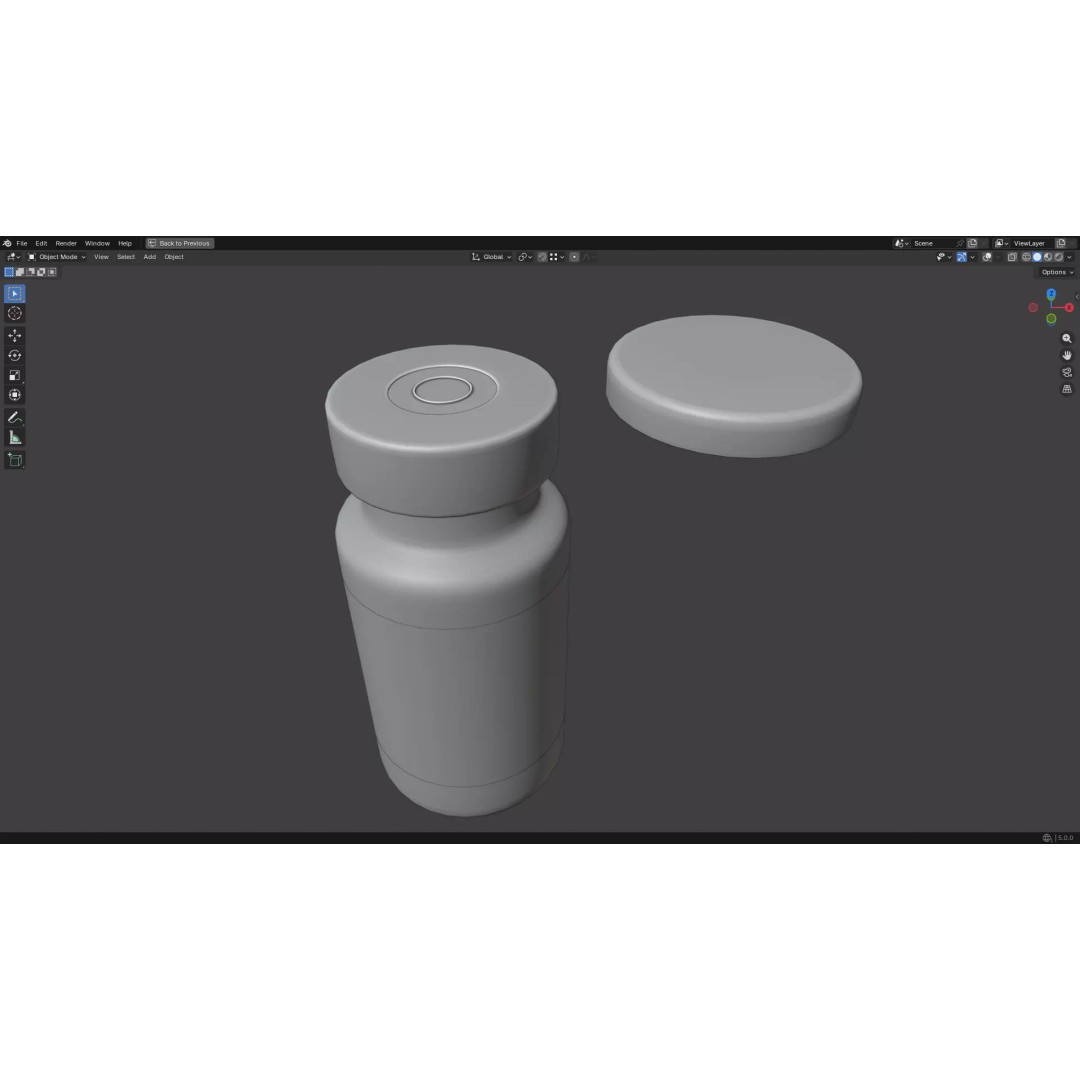 Injection Vial 3D Model – Low Poly PBR Asset for Medical Use - View 35