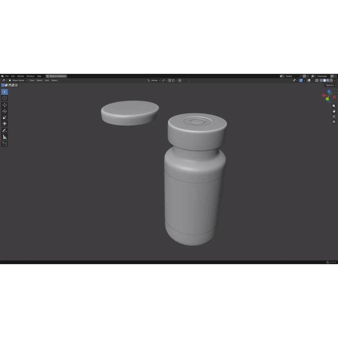 Injection Vial 3D Model – Low Poly PBR Asset for Medical Use - View 36