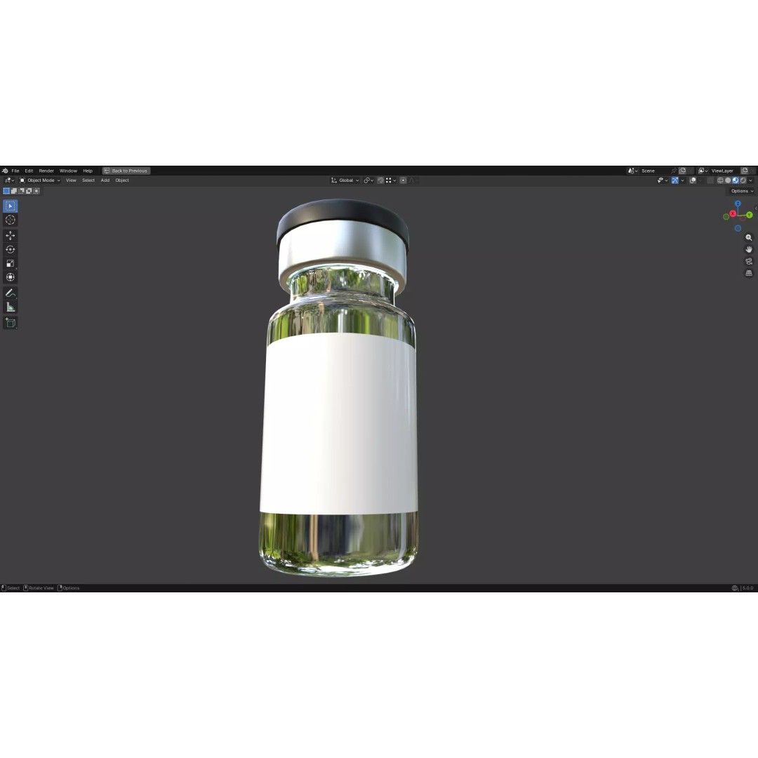 Injection Vial 3D Model – Low Poly PBR Asset for Medical Use - View 9