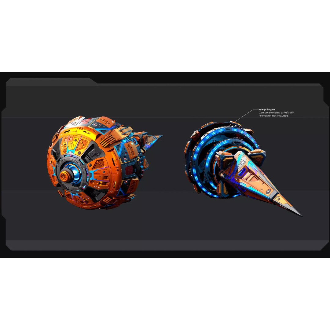 DRAKX Alien Freighter DK5 3D Model – Low Poly Game Asset, FBX - View 6