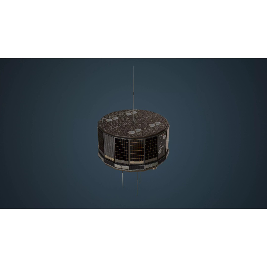 Vintage Satellite 3D Model – Low Poly Rigged PBR Asset, FBX, OBJ - View 5