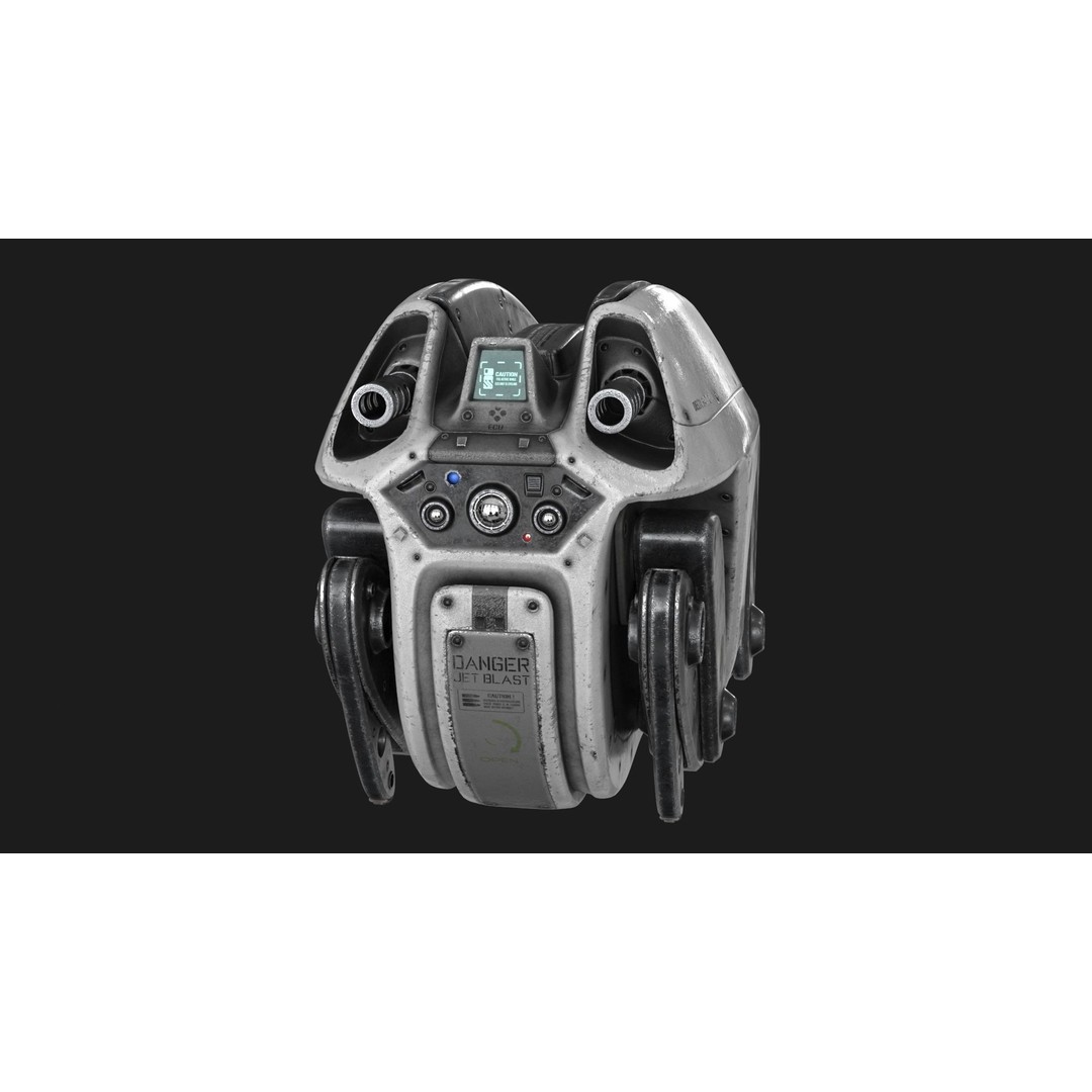 Sci-Fi Robot Droid 3D Model – Rigged Low Poly PBR Asset, FBX - View 10