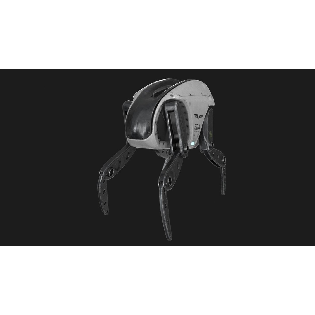 Sci-Fi Robot Droid 3D Model – Rigged Low Poly PBR Asset, FBX - View 13