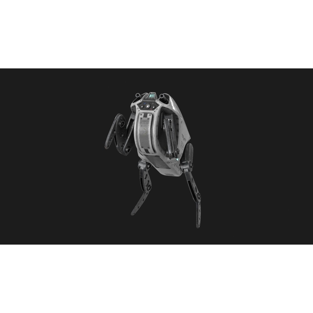 Sci-Fi Robot Droid 3D Model – Rigged Low Poly PBR Asset, FBX - View 14