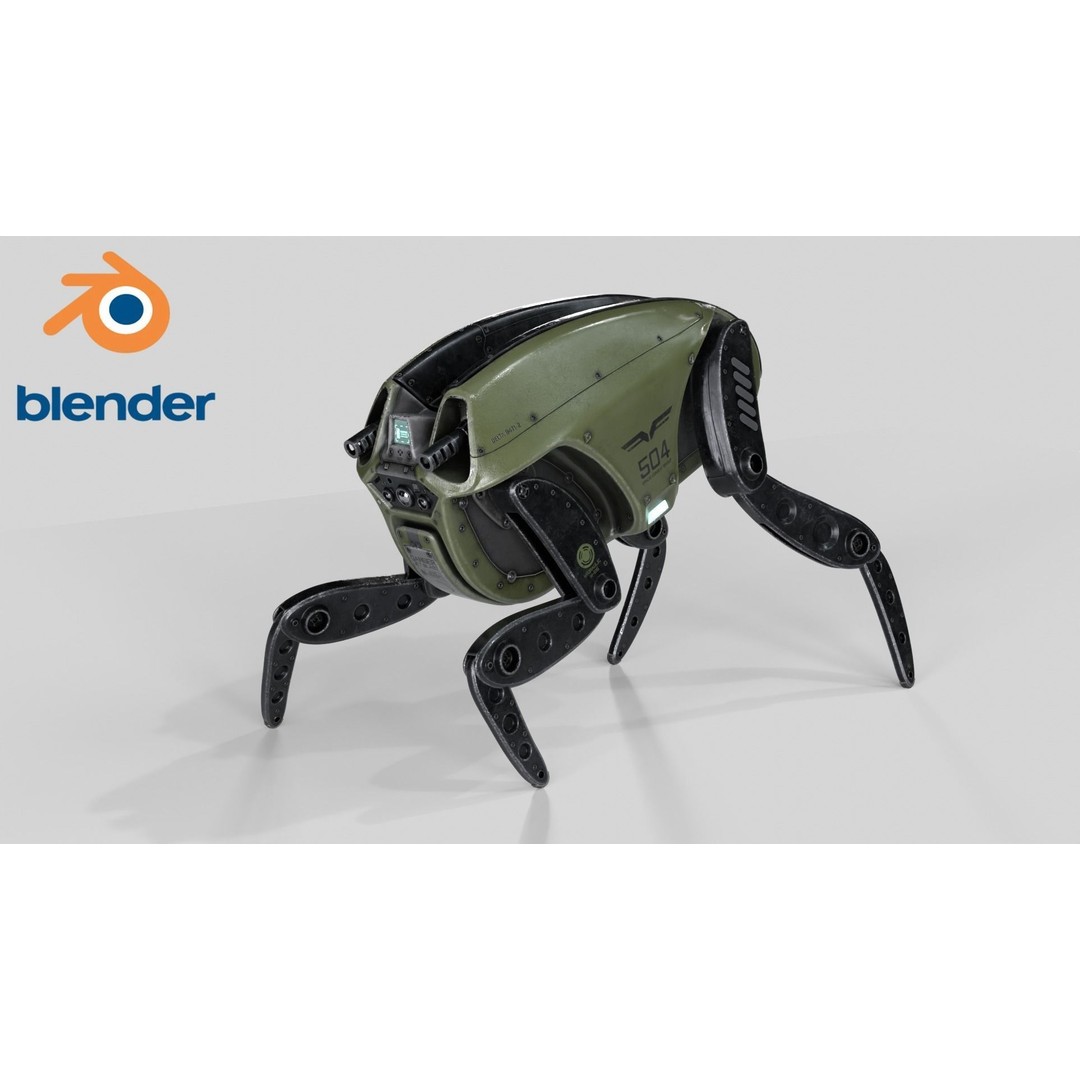 Sci-Fi Robot Droid 3D Model – Rigged Low Poly PBR Asset, FBX - View 16