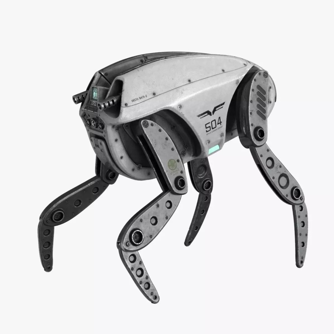 Sci-Fi Robot Droid 3D Model – Rigged Low Poly PBR Asset, FBX - View 2