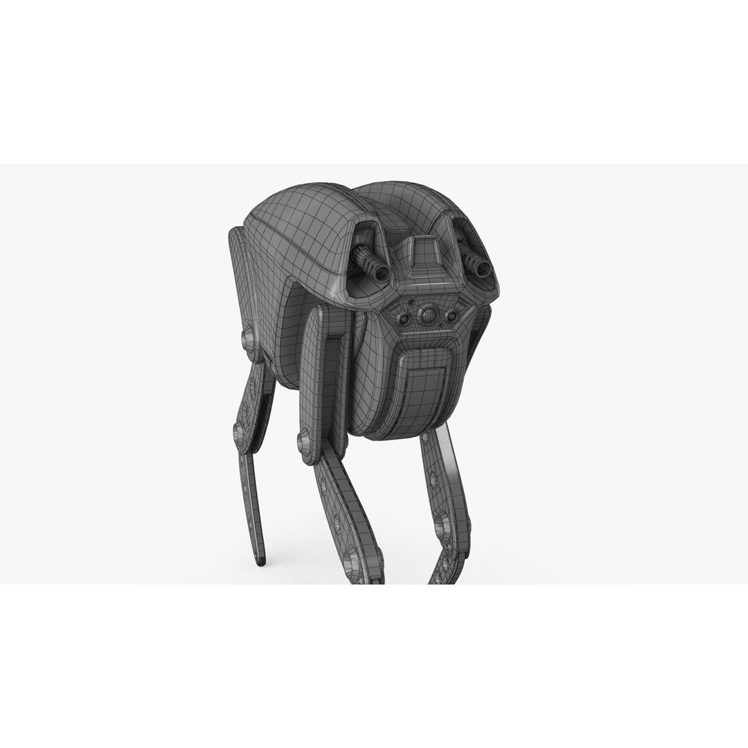 Sci-Fi Robot Droid 3D Model – Rigged Low Poly PBR Asset, FBX - View 21