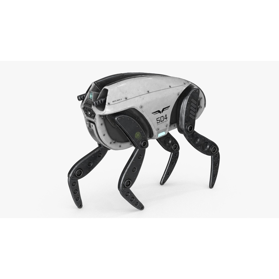 Sci-Fi Robot Droid 3D Model – Rigged Low Poly PBR Asset, FBX - View 3
