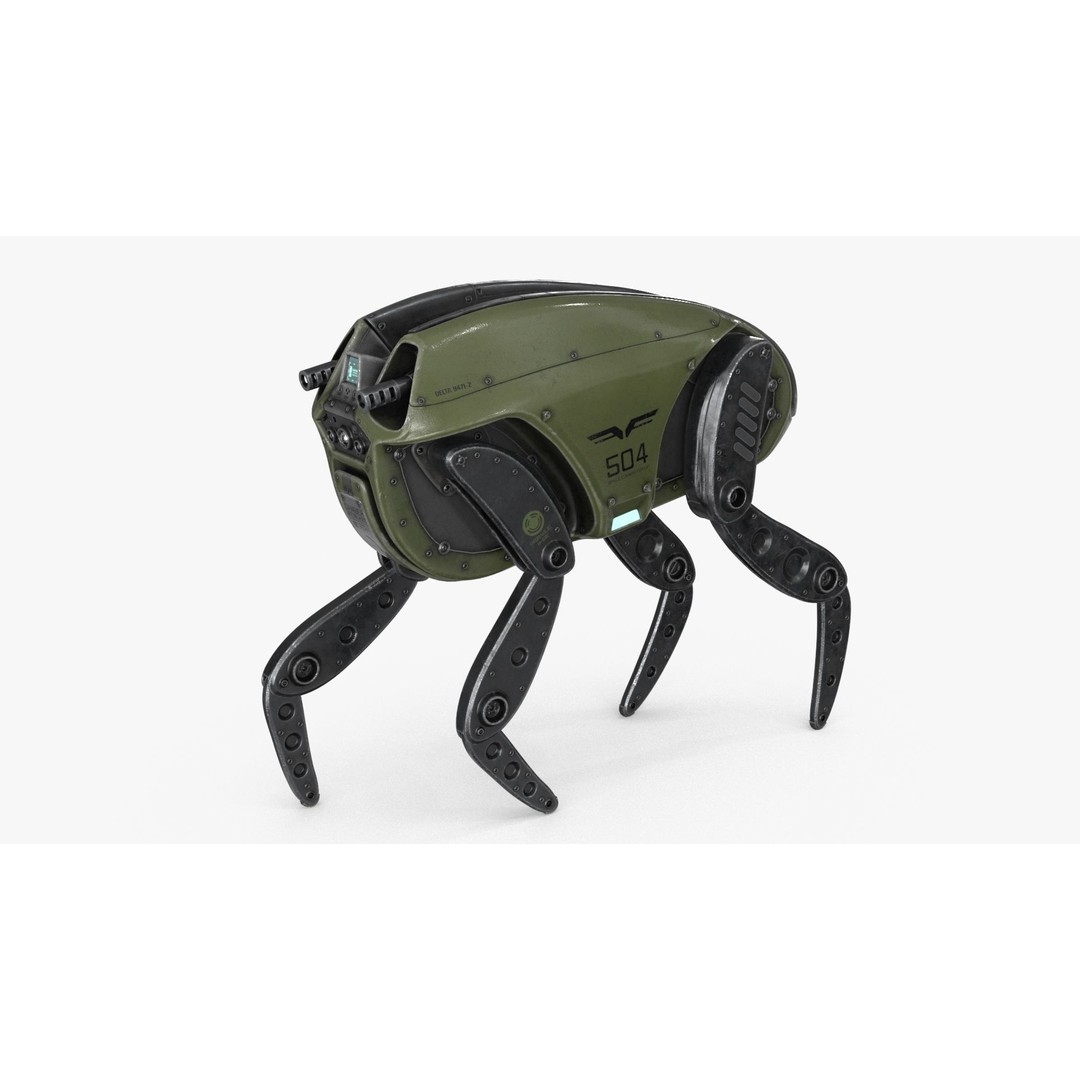 Sci-Fi Robot Droid 3D Model – Rigged Low Poly PBR Asset, FBX - View 4