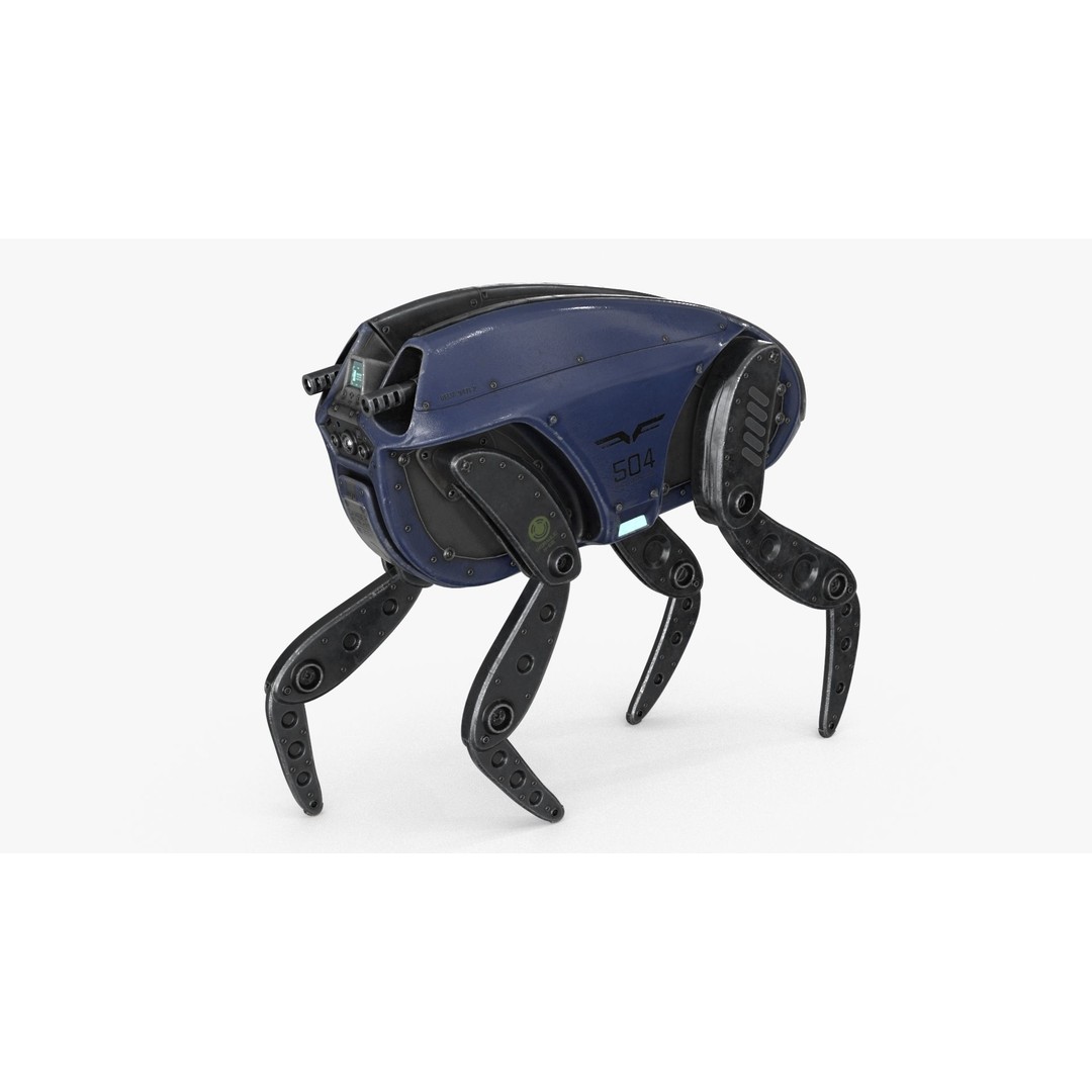 Sci-Fi Robot Droid 3D Model – Rigged Low Poly PBR Asset, FBX - View 5