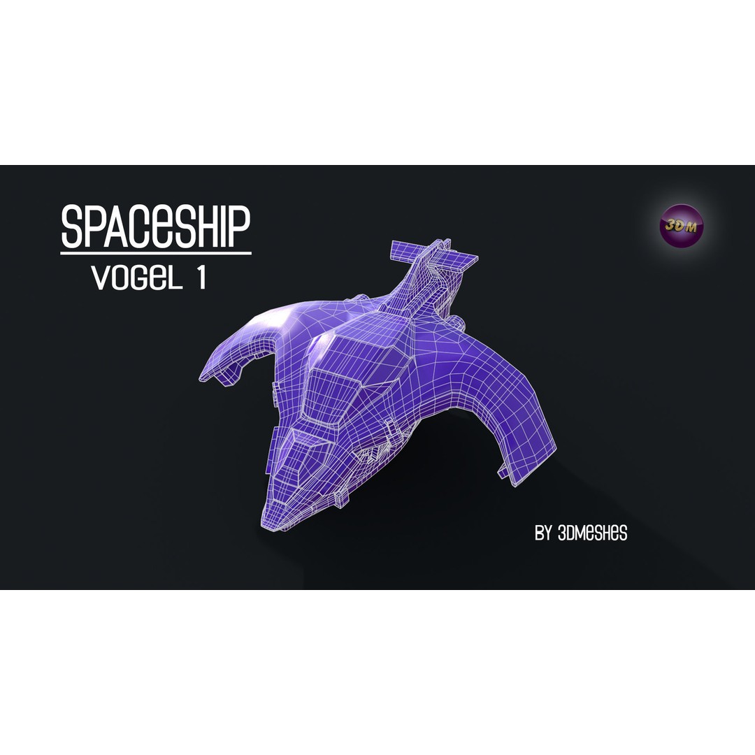 Vogel 1 Spaceship 3D Model – Low Poly PBR Game Asset, FBX - View 10