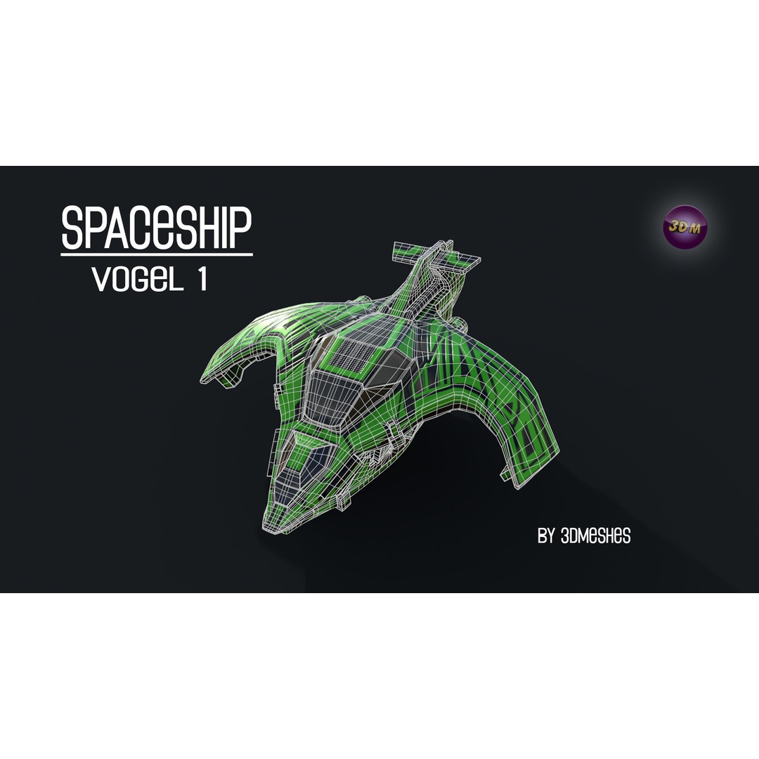 Vogel 1 Spaceship 3D Model – Low Poly PBR Game Asset, FBX - View 11