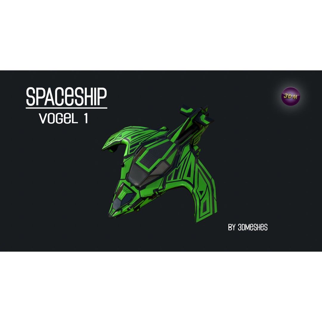 Vogel 1 Spaceship 3D Model – Low Poly PBR Game Asset, FBX - View 13