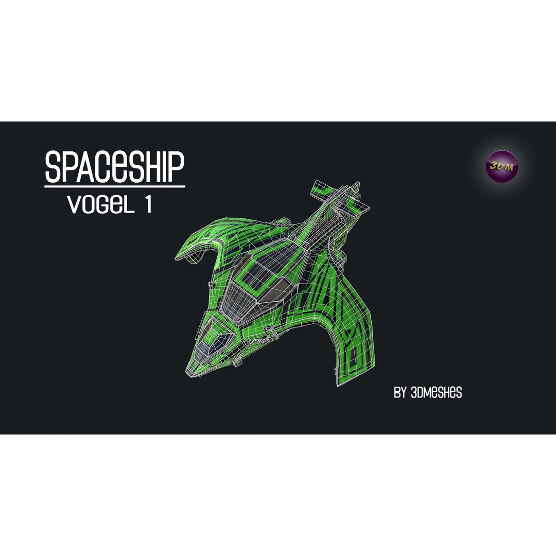 Vogel 1 Spaceship 3D Model – Low Poly PBR Game Asset, FBX - View 14