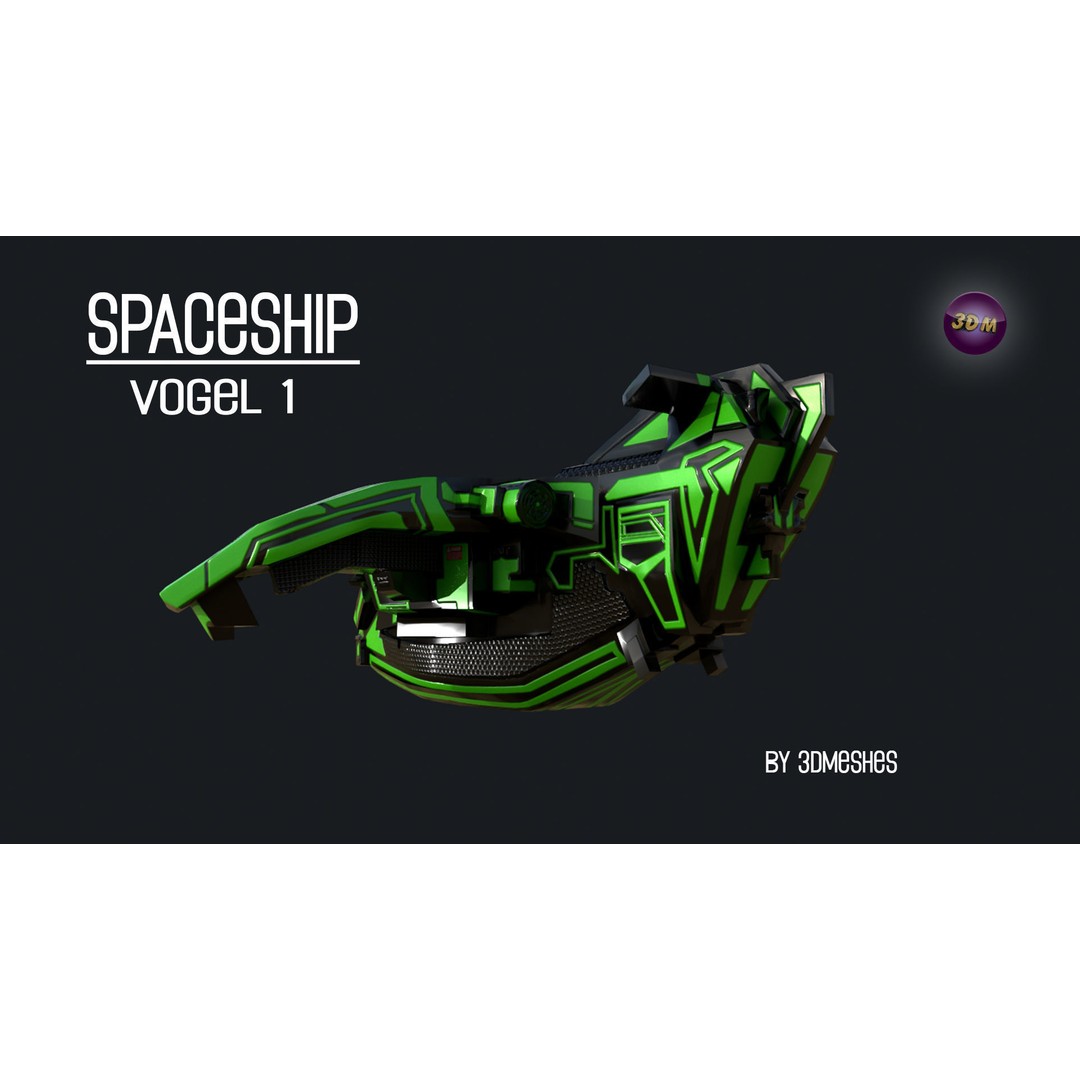 Vogel 1 Spaceship 3D Model – Low Poly PBR Game Asset, FBX - View 15
