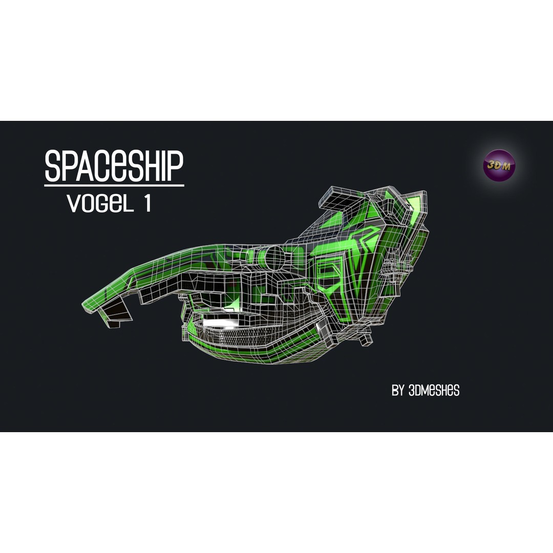 Vogel 1 Spaceship 3D Model – Low Poly PBR Game Asset, FBX - View 16