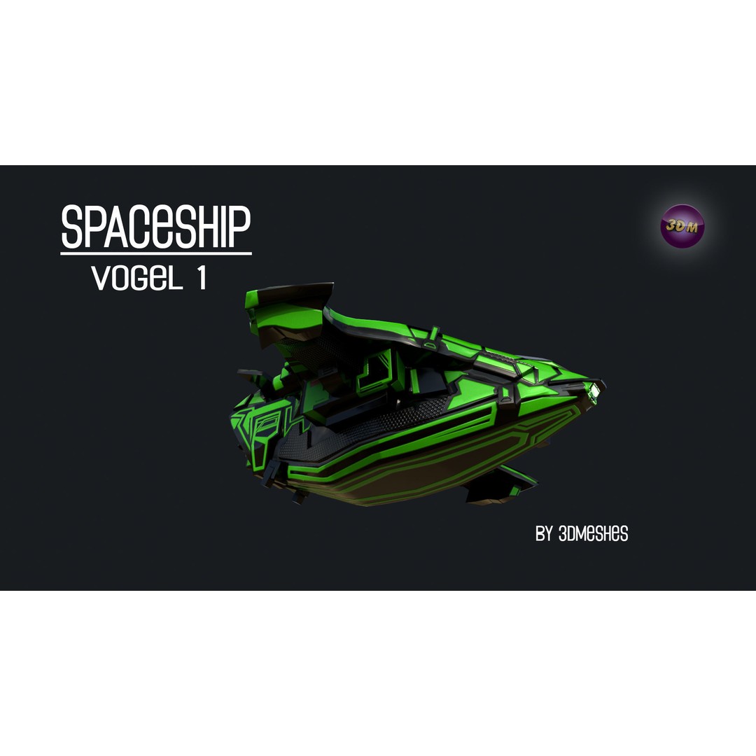 Vogel 1 Spaceship 3D Model – Low Poly PBR Game Asset, FBX - View 17