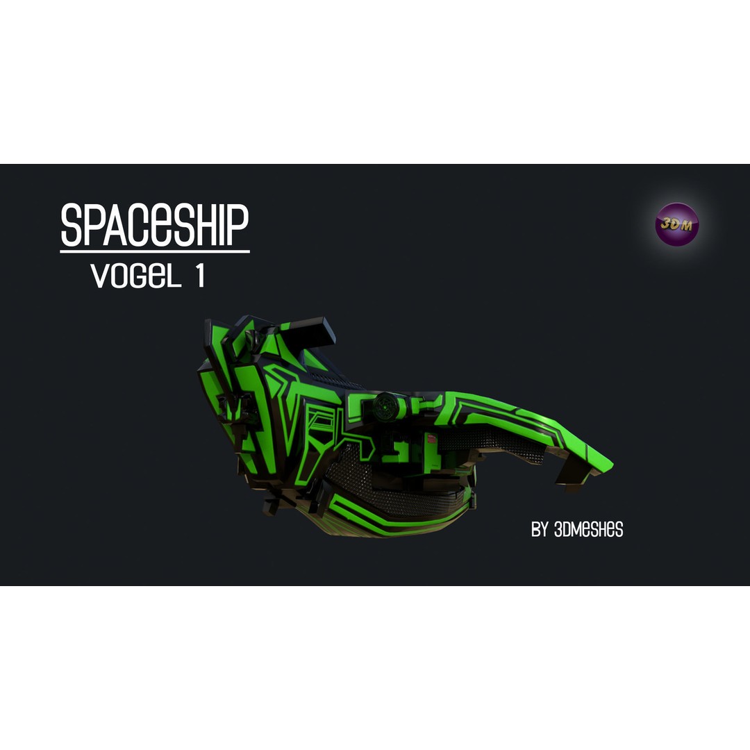 Vogel 1 Spaceship 3D Model – Low Poly PBR Game Asset, FBX - View 19