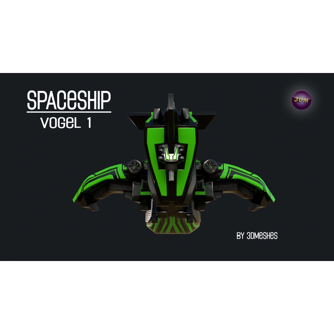 Vogel 1 Spaceship 3D Model – Low Poly PBR Game Asset, FBX - View 21