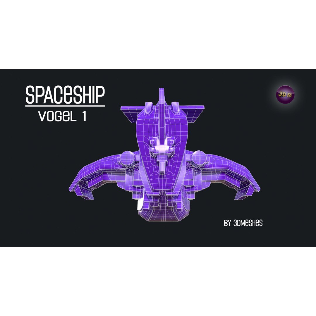 Vogel 1 Spaceship 3D Model – Low Poly PBR Game Asset, FBX - View 22