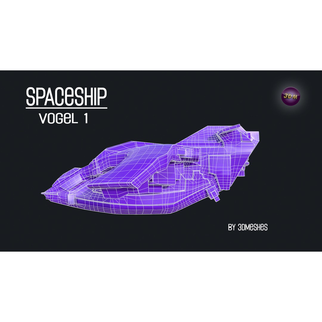 Vogel 1 Spaceship 3D Model – Low Poly PBR Game Asset, FBX - View 5
