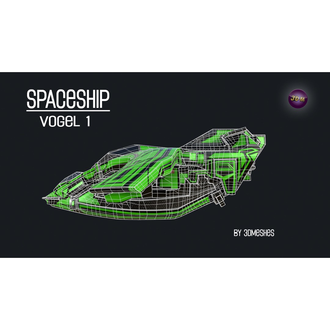 Vogel 1 Spaceship 3D Model – Low Poly PBR Game Asset, FBX - View 6