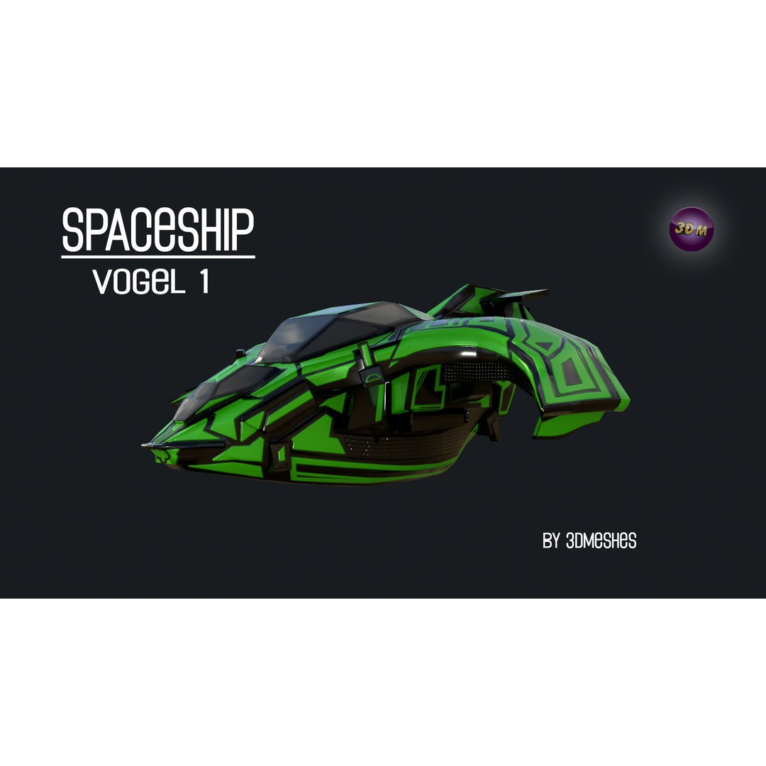 Vogel 1 Spaceship 3D Model – Low Poly PBR Game Asset, FBX - View 7