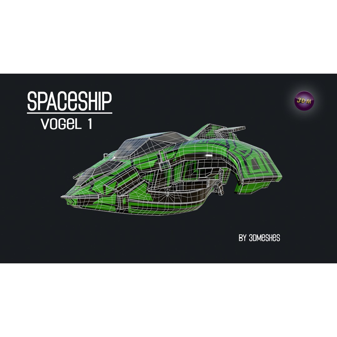Vogel 1 Spaceship 3D Model – Low Poly PBR Game Asset, FBX - View 8