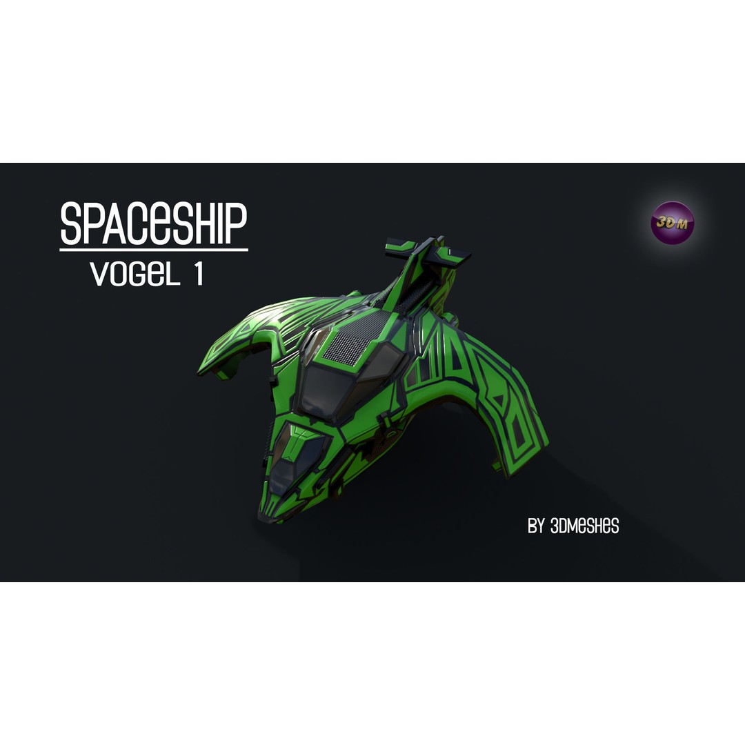 Vogel 1 Spaceship 3D Model – Low Poly PBR Game Asset, FBX - View 9