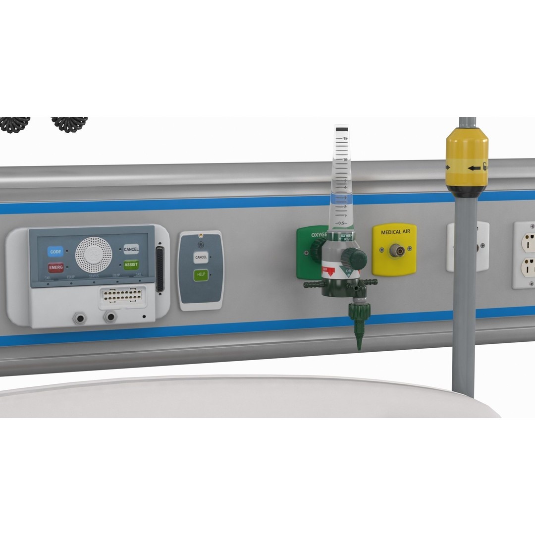 ICU Equipment 3D Model – Low Poly Medical Asset, FBX, OBJ - View 12