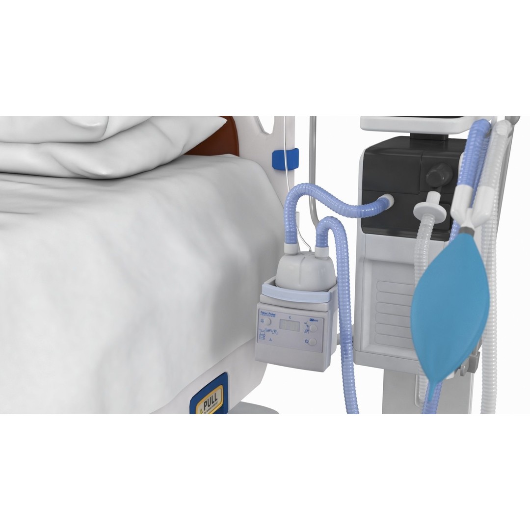 ICU Equipment 3D Model – Low Poly Medical Asset, FBX, OBJ - View 15